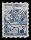 Stamp issued in the Austria shows the 25th Anniversary of the Opening of GroÃÅ¸glockner HochalpenstraÃÅ¸e
